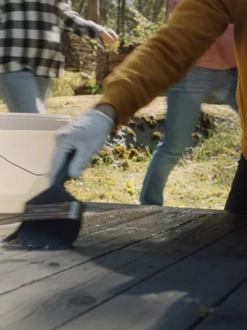 Sett inn terrassen med olje