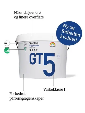 Scotte GT5 er en fantastisk veggmaling for proffmaleren. Helmatt og fantastisk utflyt