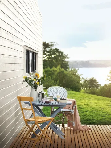 Utendørs fasade og terrasse
